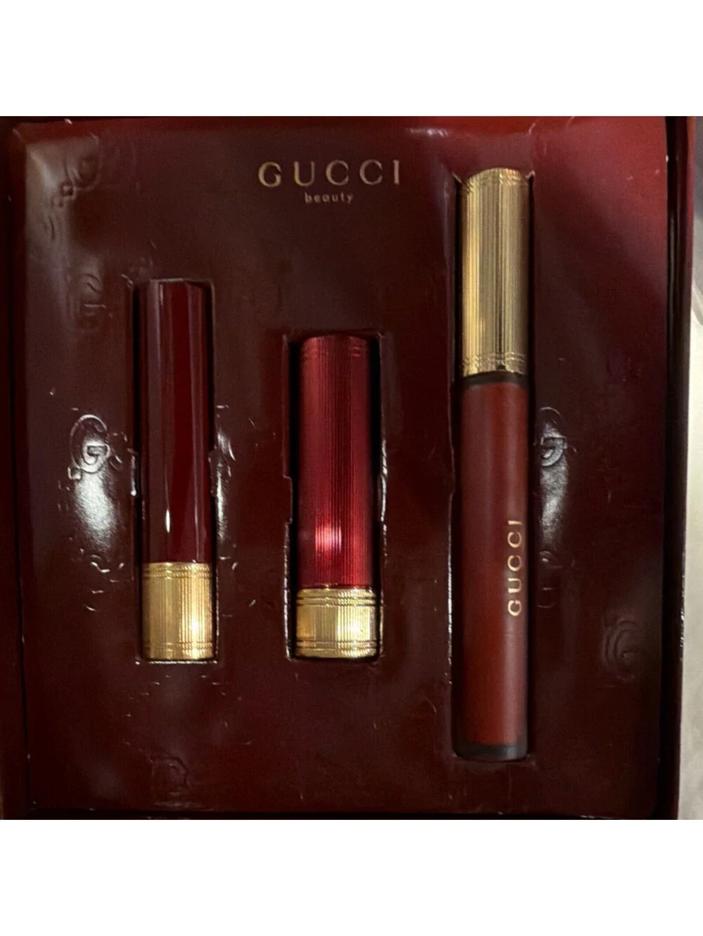 Gucci Beauty Rosso Ancora 509 Lip Set Glow & Care Matte Transfer Proof 505701
